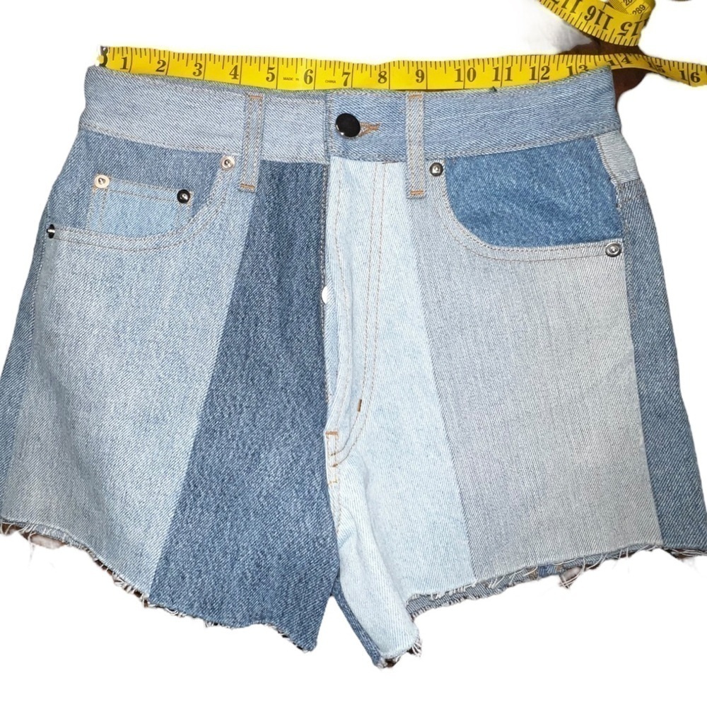 NWOT ▶️ EB Denim ◀️ Patchwork Jean Shorts - size 26 - Picture 11 of 13